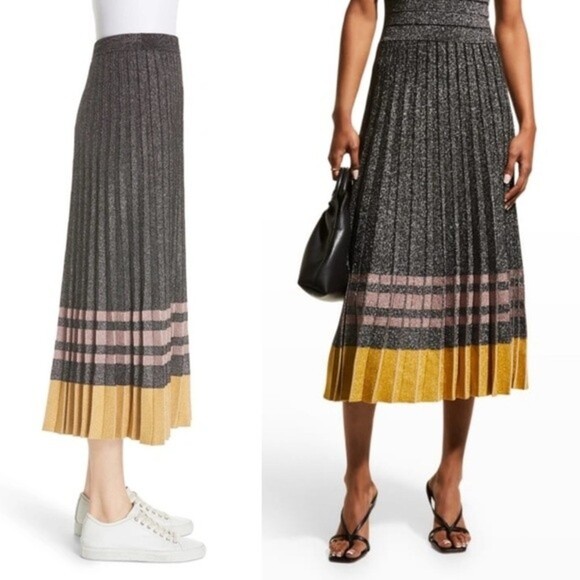 Pleated Skirt Pleated Metallic Knit Flowy Skirt SOLD - Picture 14 of 14